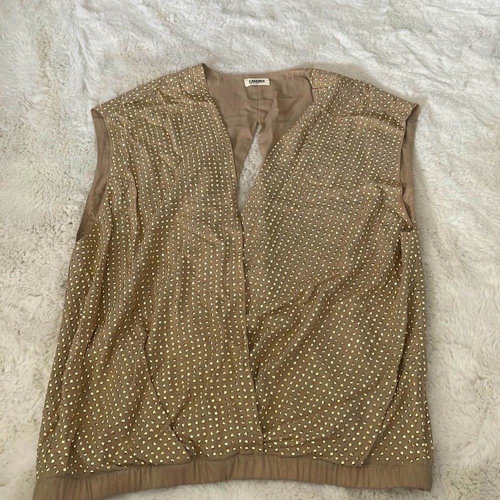 L’Agence Gold Studded blouse